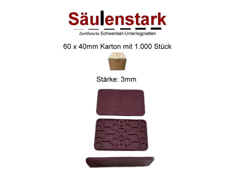 Säulenstark Unterlegplatten